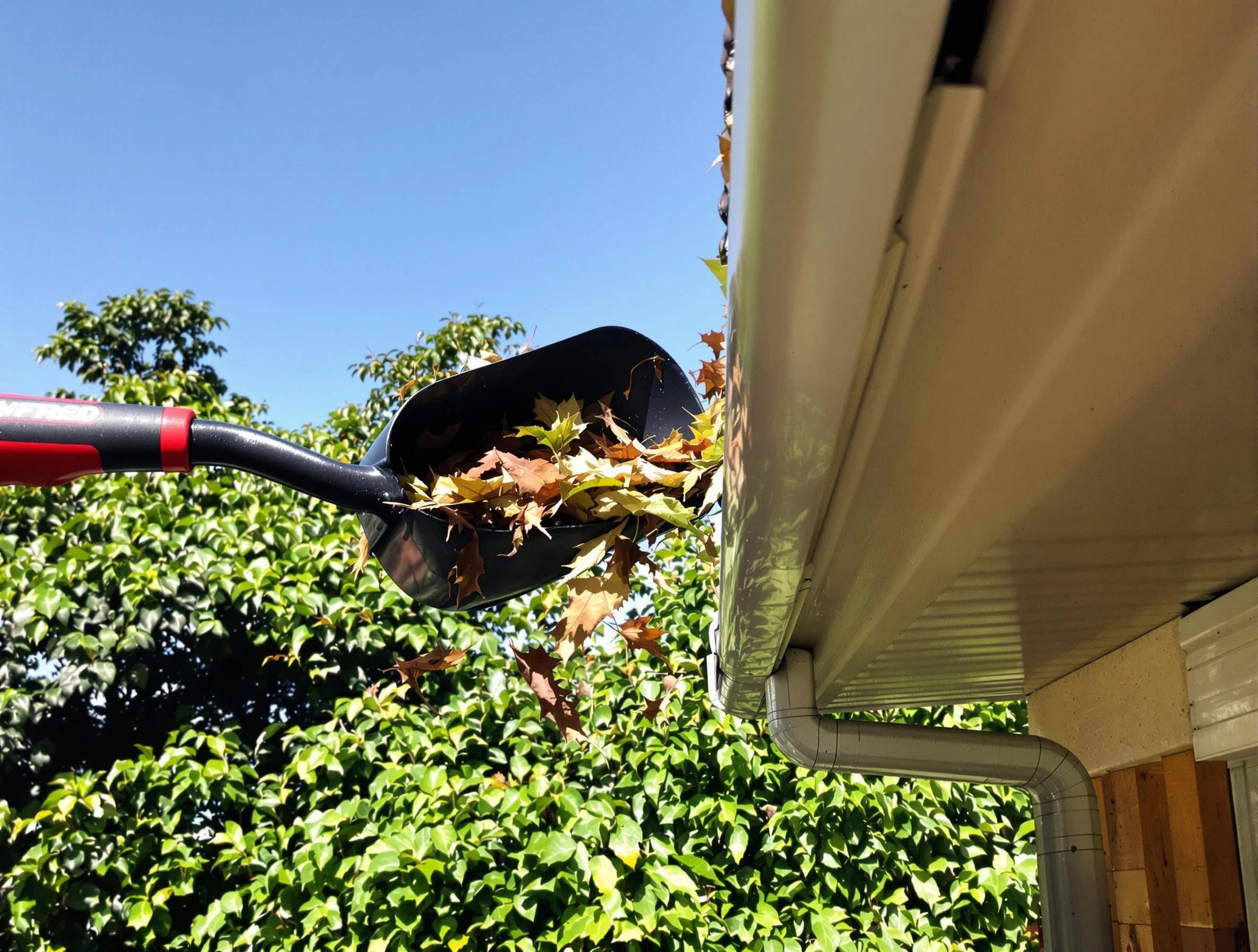 Lakewood Roofing Company performing gutter cleaning at a home in Lakewood, OH