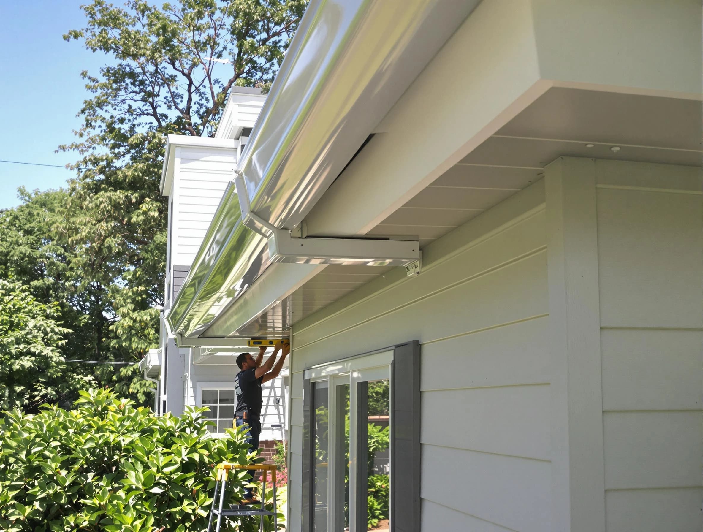 Properly aligned gutter system installed by Lakewood Roofing Company in Lakewood, OH