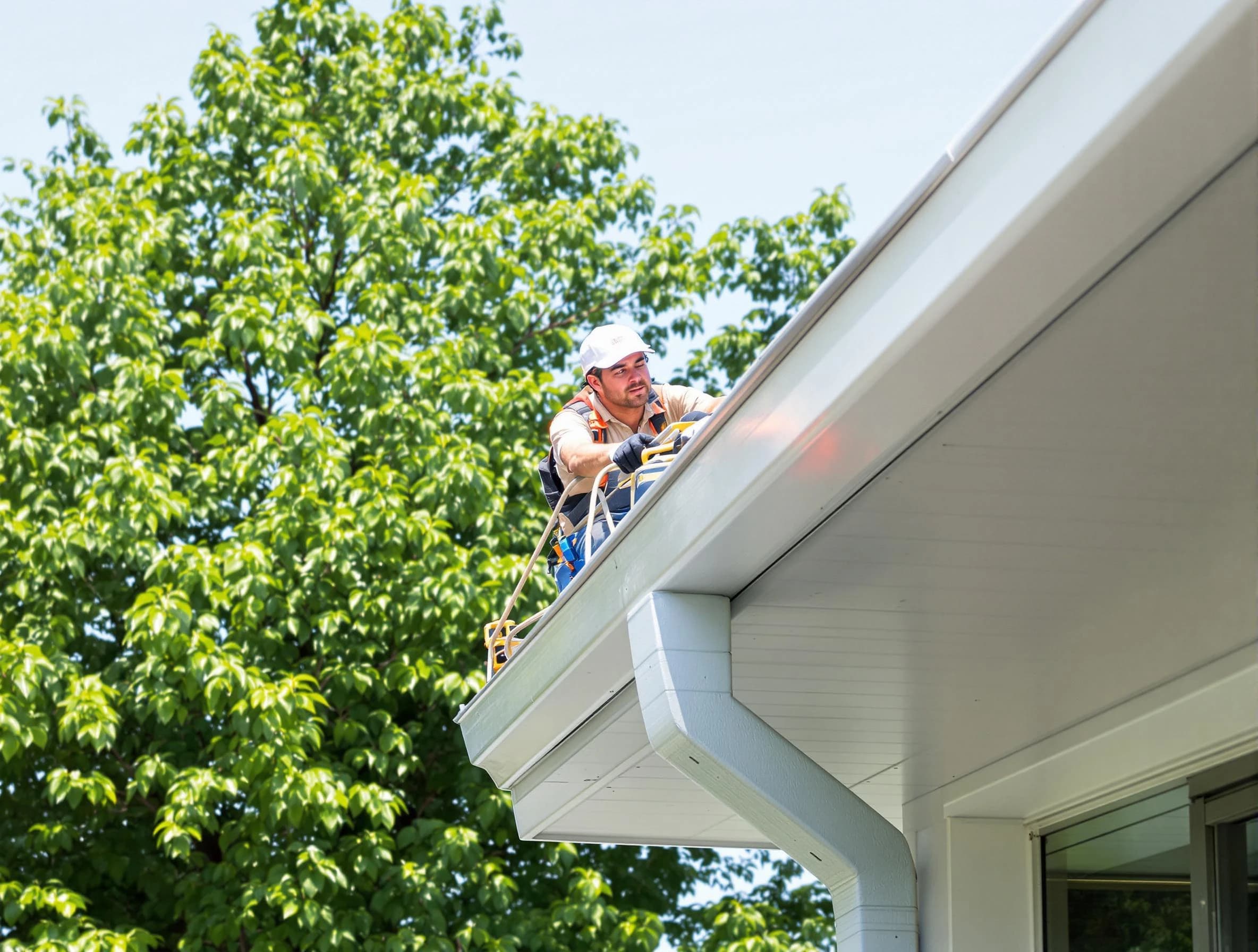 Lakewood Roofing Company expert examining roof shingles in Lakewood, OH